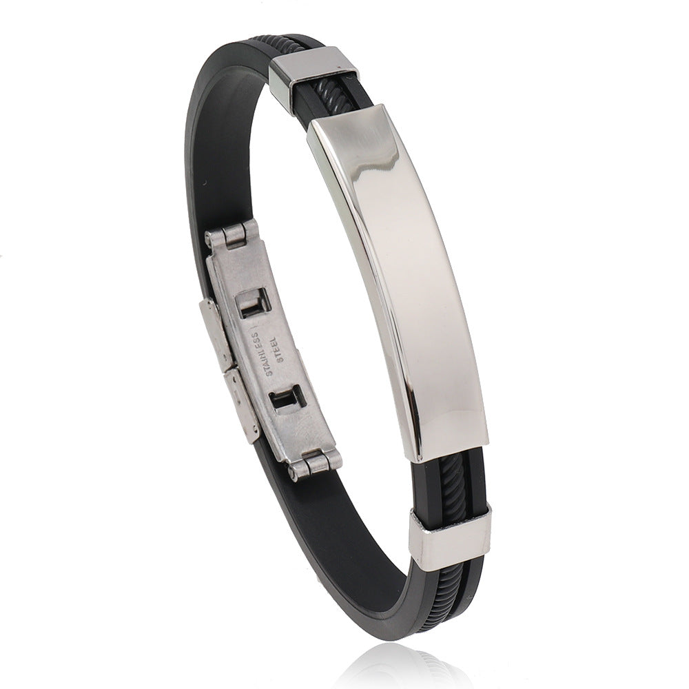 Titanium Steel Silicone Bracelet Stainless Steel