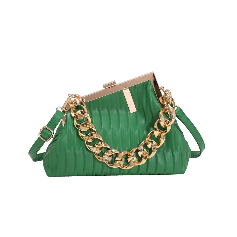 Ins Thick Chain Portable Crossbody Shoulder Small Square Bag