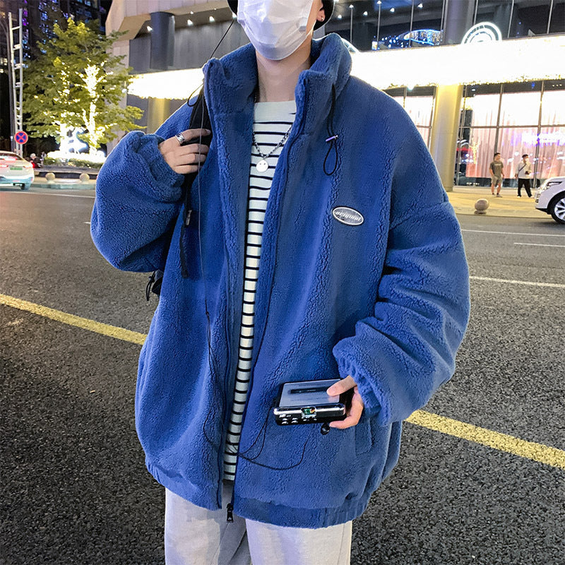 Men's Fashionable Warm Stand Collar Polar Fleece Jacket Product information: Pattern: solid color Color: black, khaki, Blue Suitable for people: Teenagers Size: M,L,XL,2XL,3XL Lining composition: Polyester Fiber (polyester) Fabric name: cotton blend Main