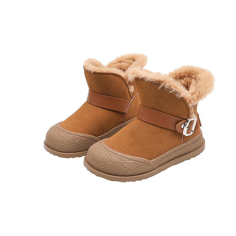 Children's Winter New Fleece-lined Thickening Thermal Cotton Shoes