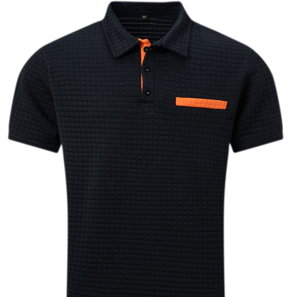 Knopf-Jacquard-kariertes Herren-Sport-Poloshirt