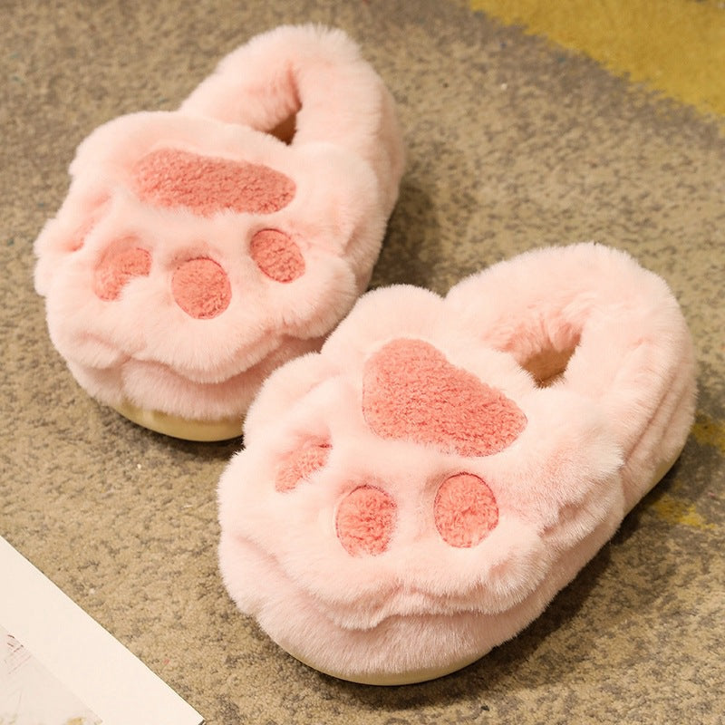 Pantuflas de algodón con garra de gato lindas pantuflas de felpa para mujer