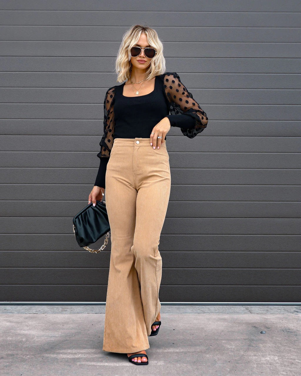 Solid Color Mid-waist Slim-fit Micro Flared Pants Corduroy Product information: Color: Orange, khaki, Brown, wine red, black, blue, gray, dark khaki, Green Elasticity: Micro elasticity Pants length: trousers Waist Type: Mid waist Size: S,M,L,XL,XXL,XXXL S