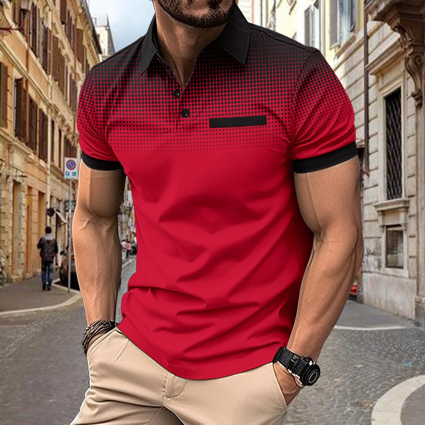 Kurzärmliges Sport-Poloshirt für Herren