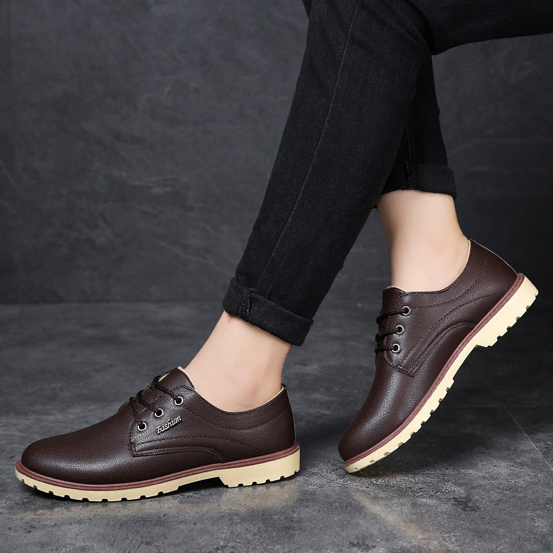 Men's Waterproof Rubber Versatile Lace-Up Shoes