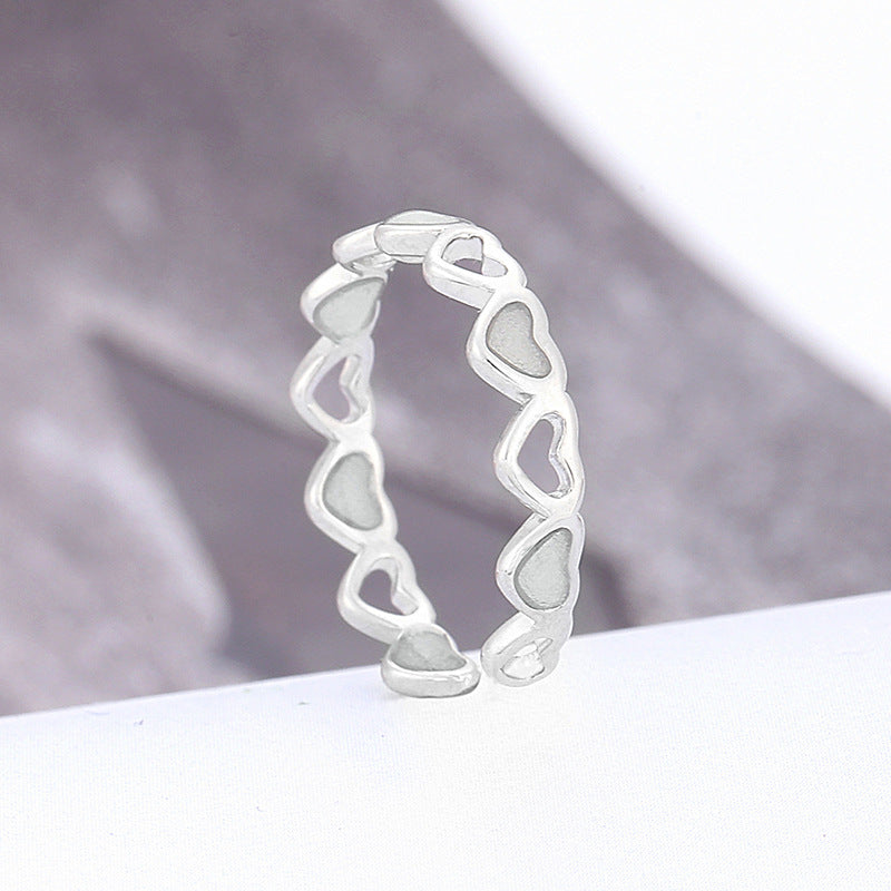 Luminous Heart Ring Glow-in-the-dark Adjustable Love Rings