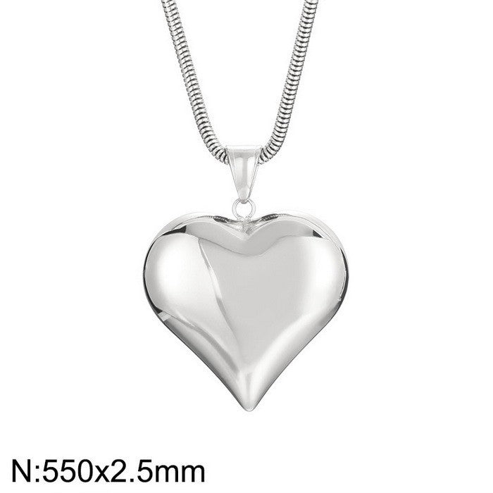 Gold Sliver Hollow Heart-shaped Necklace Ins Simple Versatile Personalized Love Necklace For Women's Jewelry Valentine's Day