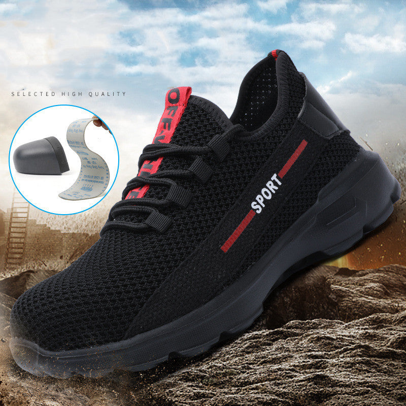 Breathable, Anti-smash And Anti-puncture Lightweight Fly-woven Safety Shoes