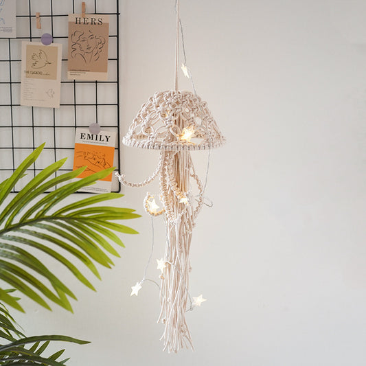 Handmade Cotton String Woven Pendant Creative Jellyfish Shape Children's Room Bedroom Hanging Decoration