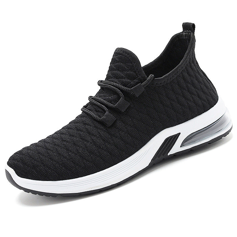 Flying Woven Lace-up Running Shoes Soft Sole Comfortable Casual Shoes