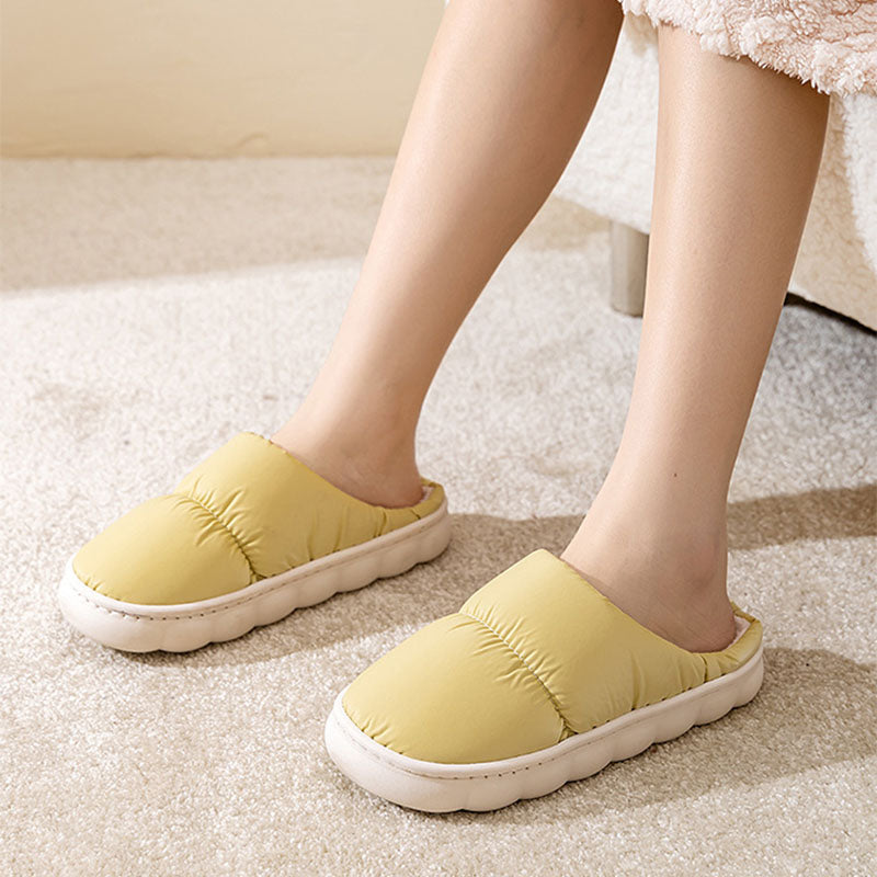 New Down Cotton Slippers Women Couple Winter Fashion Indoor Thick-soled Non-slip House Shoes Warm Floor Plush Slippers For Men