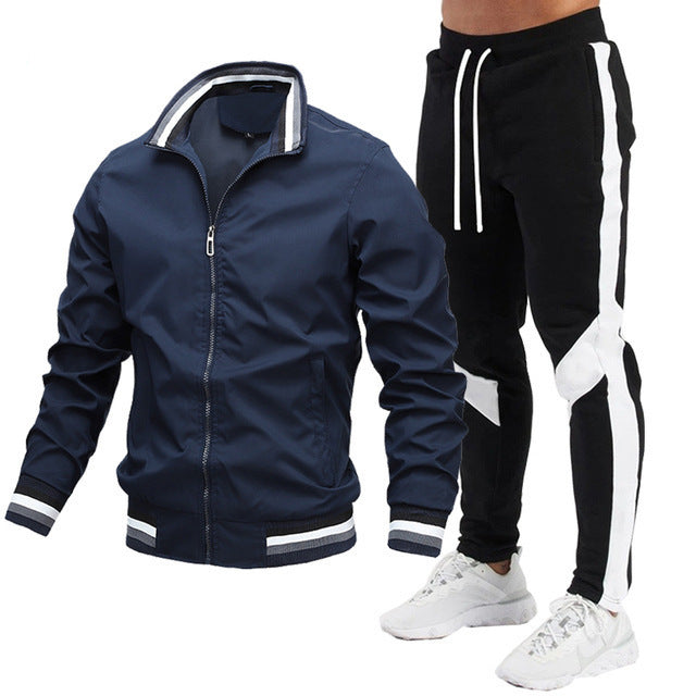 Street Running Sports Teen Jacke Stitching Printing Jogginghose Anzug