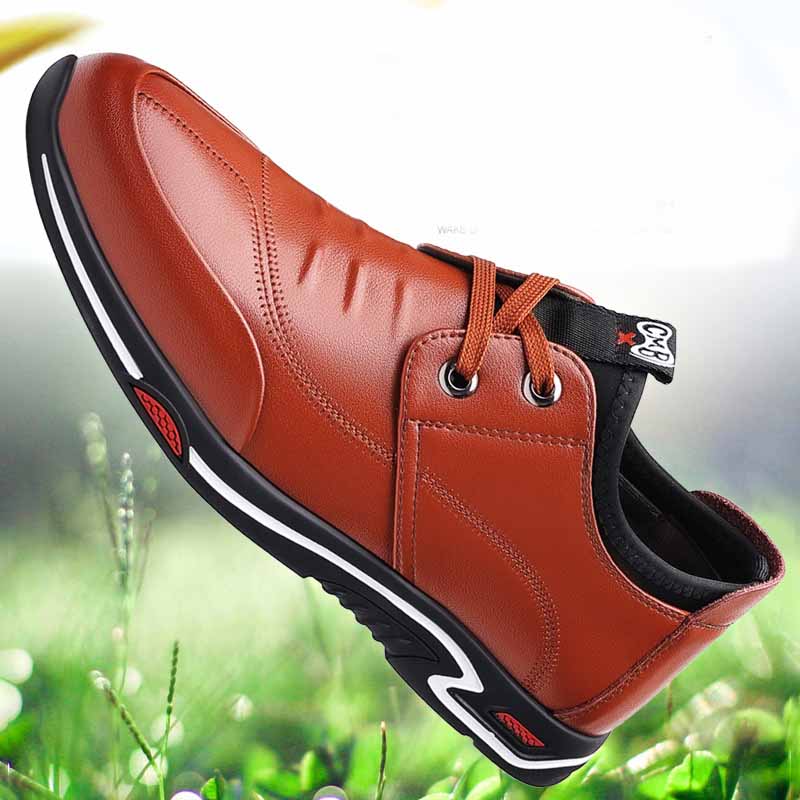 Men's Casual Breathable Soft Sole Lace-up Leather Shoes