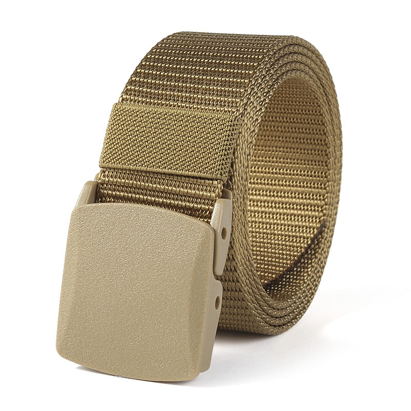 Men's Canvas Belt With Hypoallergenic Metal Plastic Buckle Casual Fabric