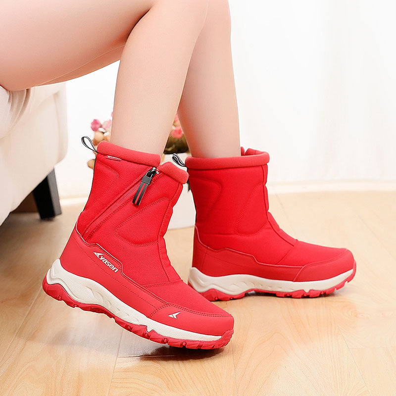 Thickened Snow Boots Couple Fleece Warm Outdoor Walking Climbing Shoes Winter