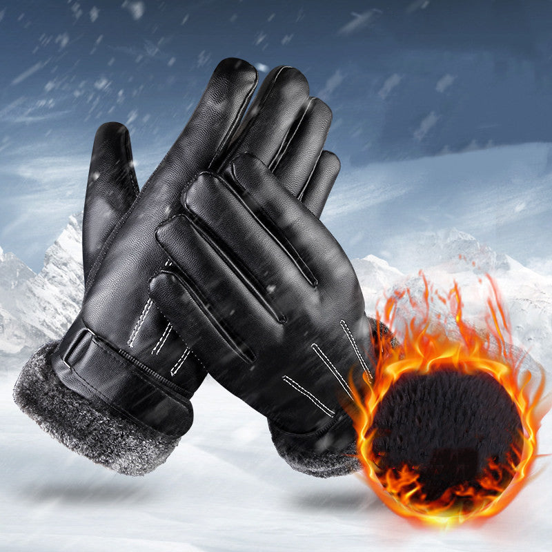 New Men's Touch Screen Leather Gloves