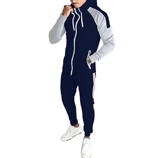 Men's Casual New Style Hoodie Solid Color Sweater Sweatpants Suit