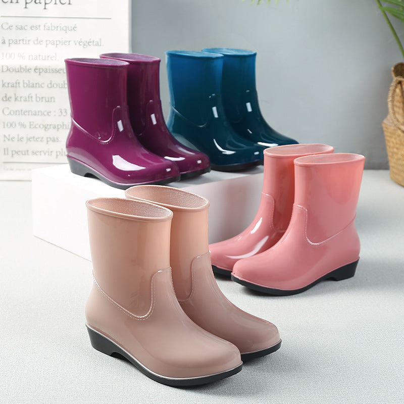 Four Seasons Rain Boots Women's Short Boots Fashion Waterproof