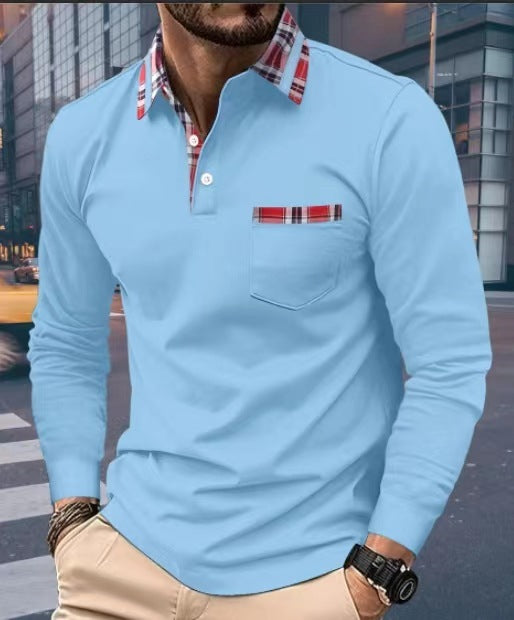 Autumn Button Pocket Men's Long Sleeve Sweatshirt