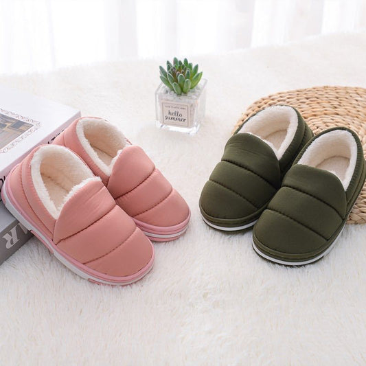 Children's Home Ankle Wrap Cotton Slippers