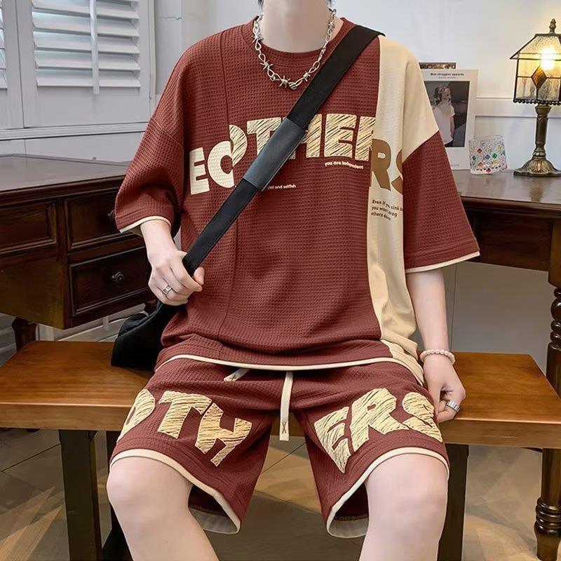 Men's Fashion Casual Short Sleeve T-shirt Shorts Set