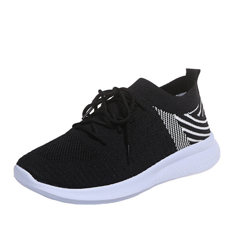 Breathable Korean Style Large Size Women's Shoes Flying Woven Mesh Shoes Running Shoes