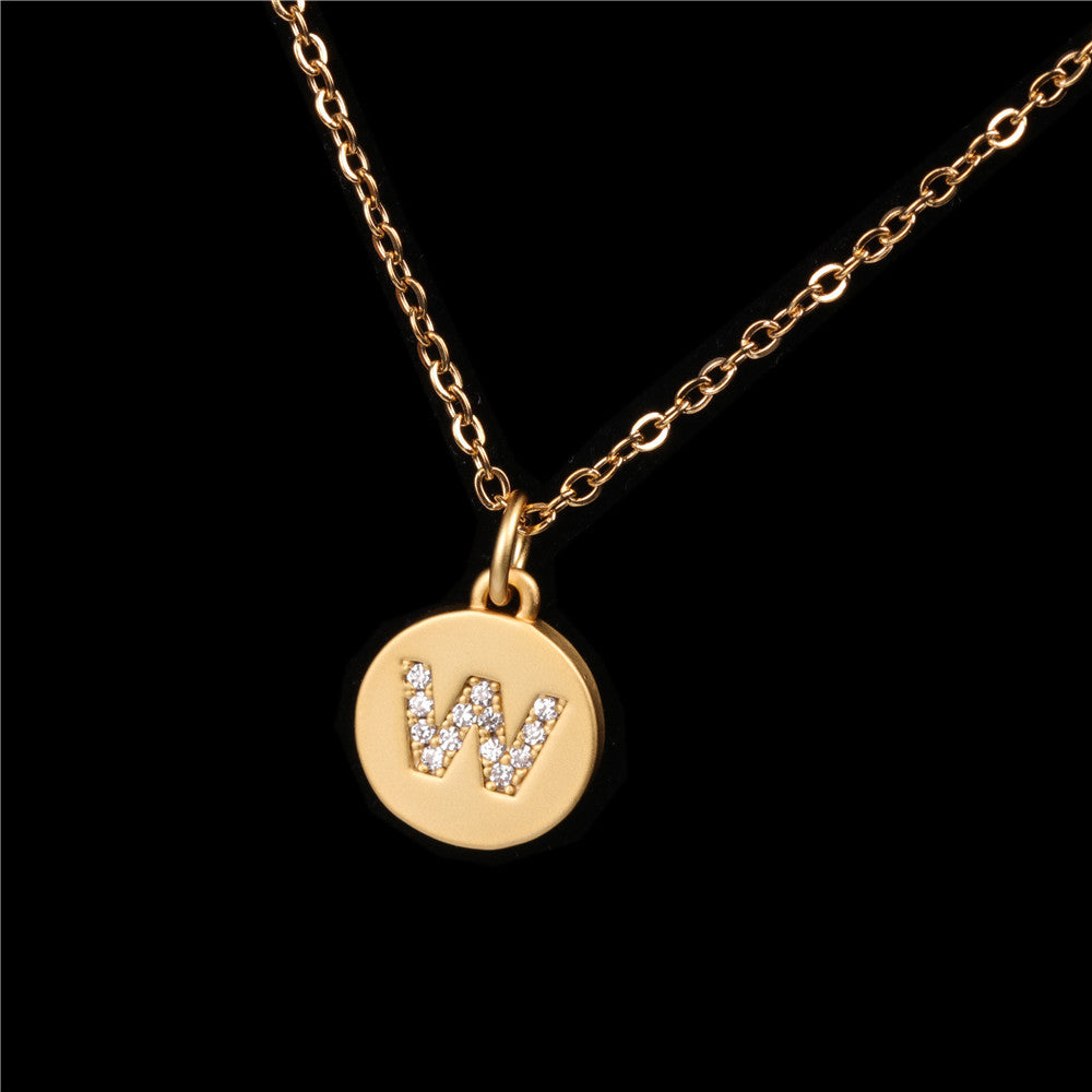 26 English Letter Pendant With Diamond Frosted Matte