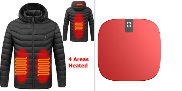 Chaqueta de hombre de algodón con calefacción inteligente con carga USB de algodón con calefacción de invierno