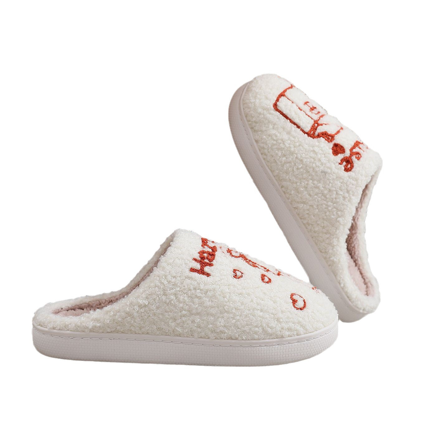 Men's And Women's Fashion Platform Plush Cotton Slippers