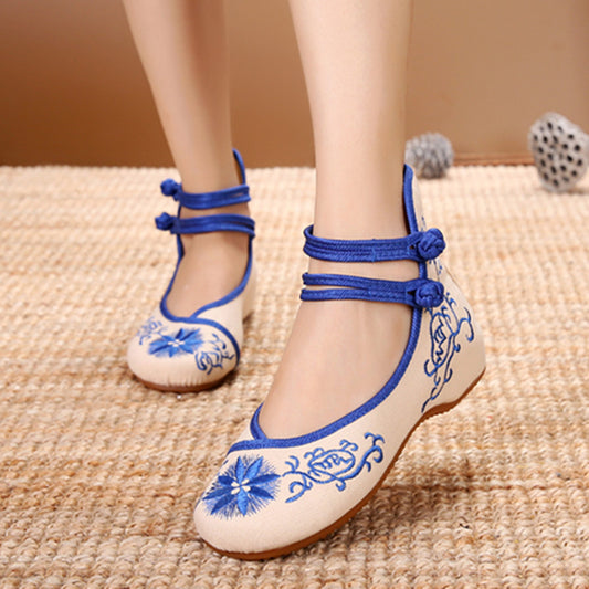 Elegant Height Increasing Insole Women's Single Cloth Shoes