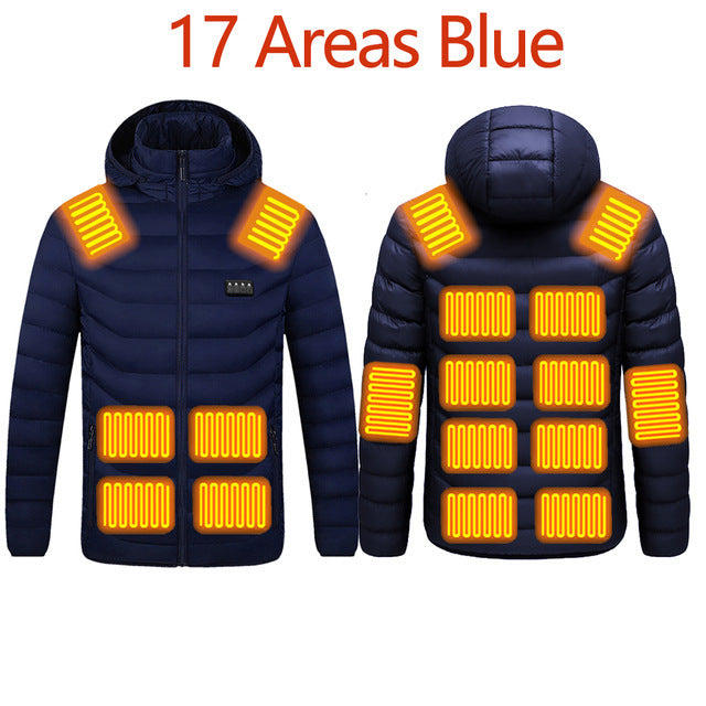 New Heated Jacket Coat USB Electric Jacket Cotton Coat Heater Thermal Clothing Heating Vest Men's Clothes Winter