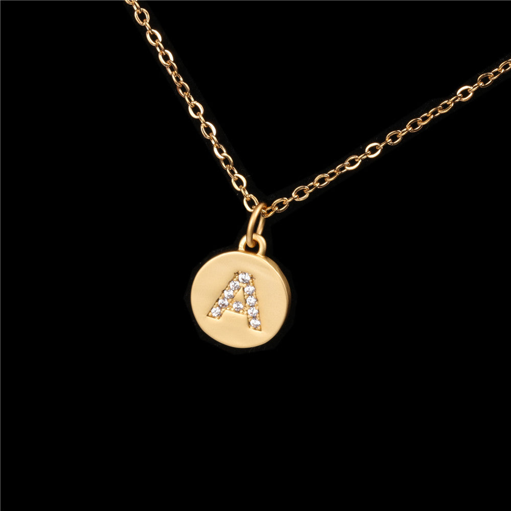 26 English Letter Pendant With Diamond Frosted Matte