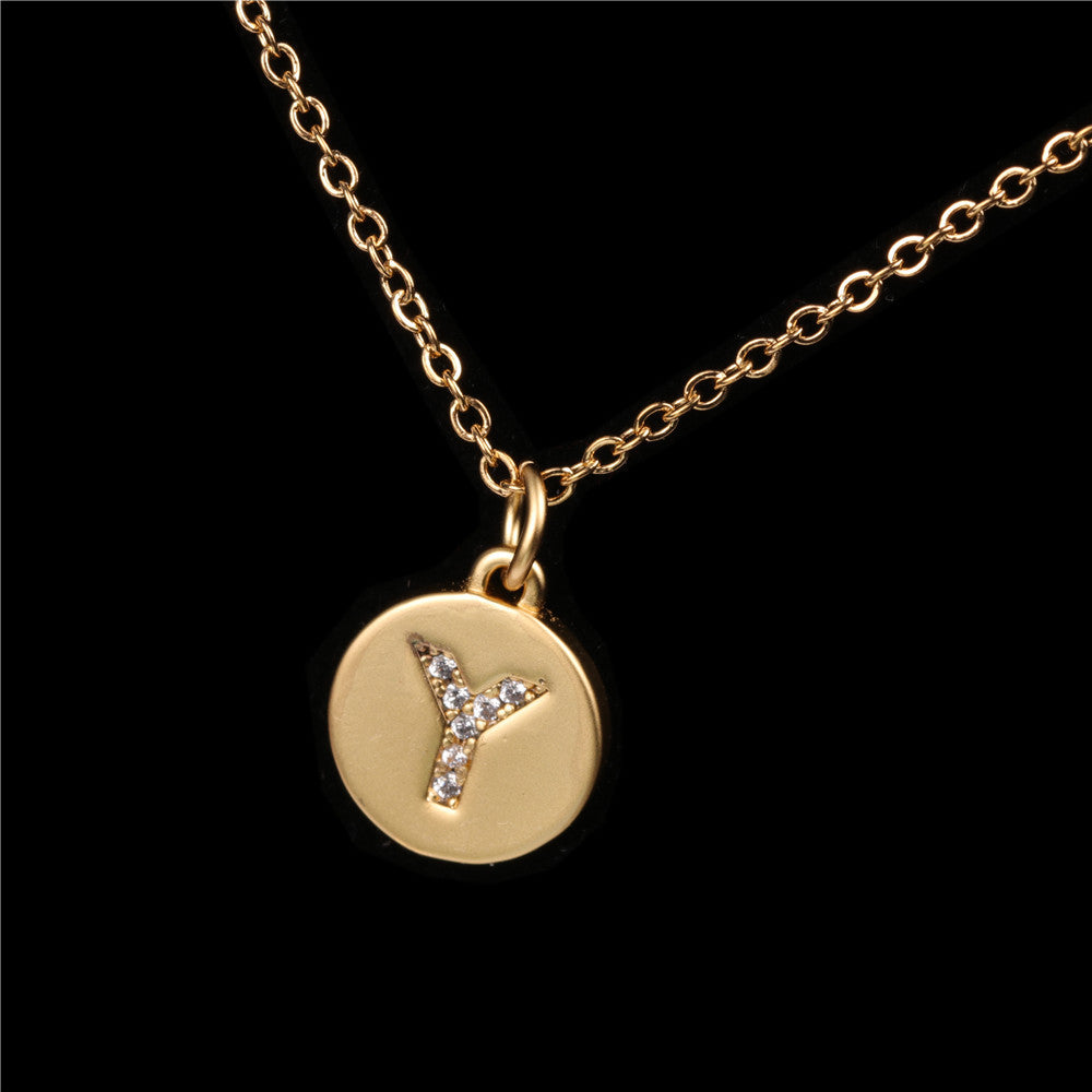 26 English Letter Pendant With Diamond Frosted Matte