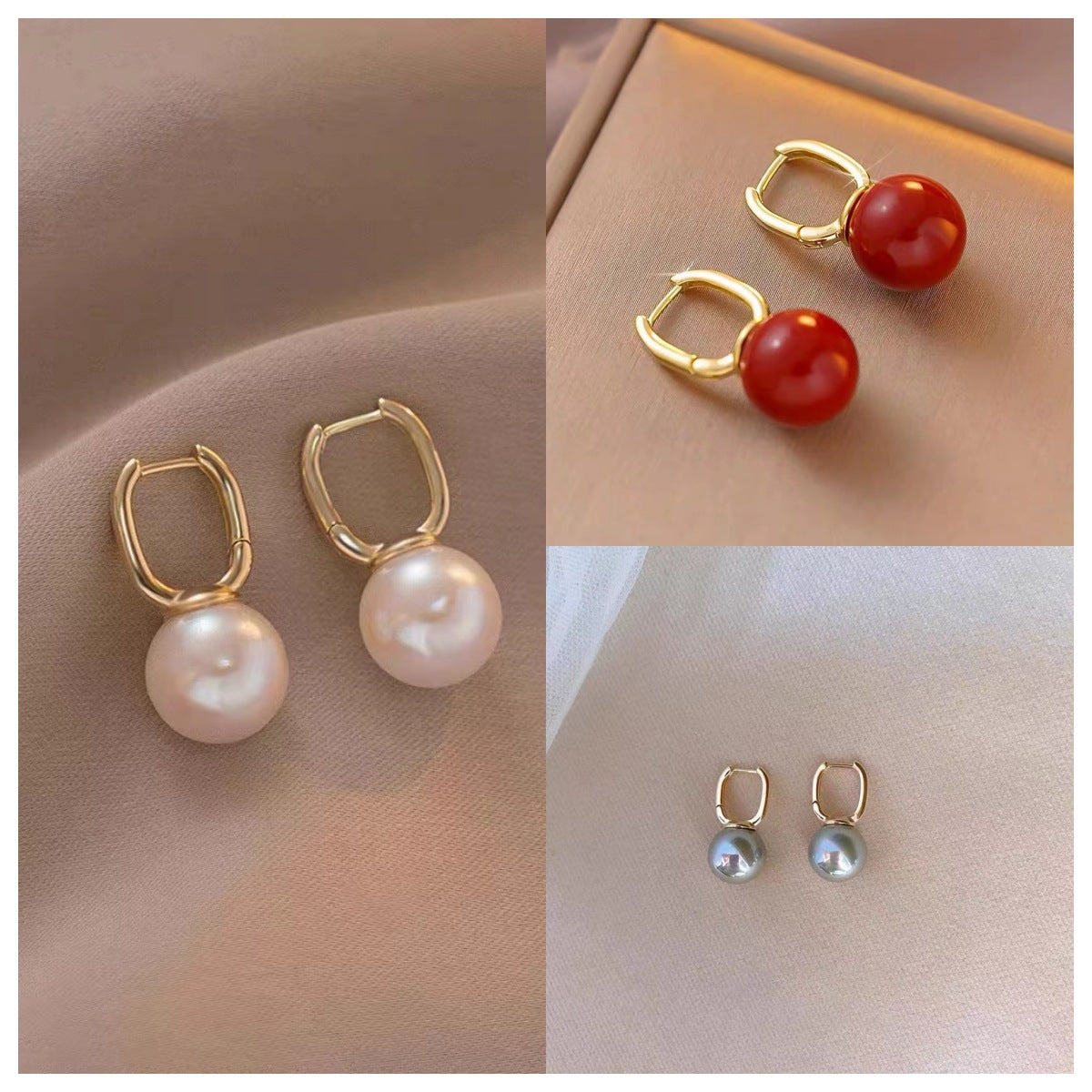 Elegant Retro Pearl Earrings Women's Fashion