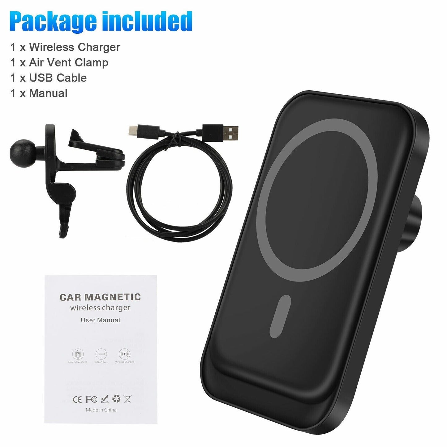 Magnetische drahtlose Ladegeräte Auto Air Vent Ständer Telefonhalter Mini QI Schnellladestation für Telefon