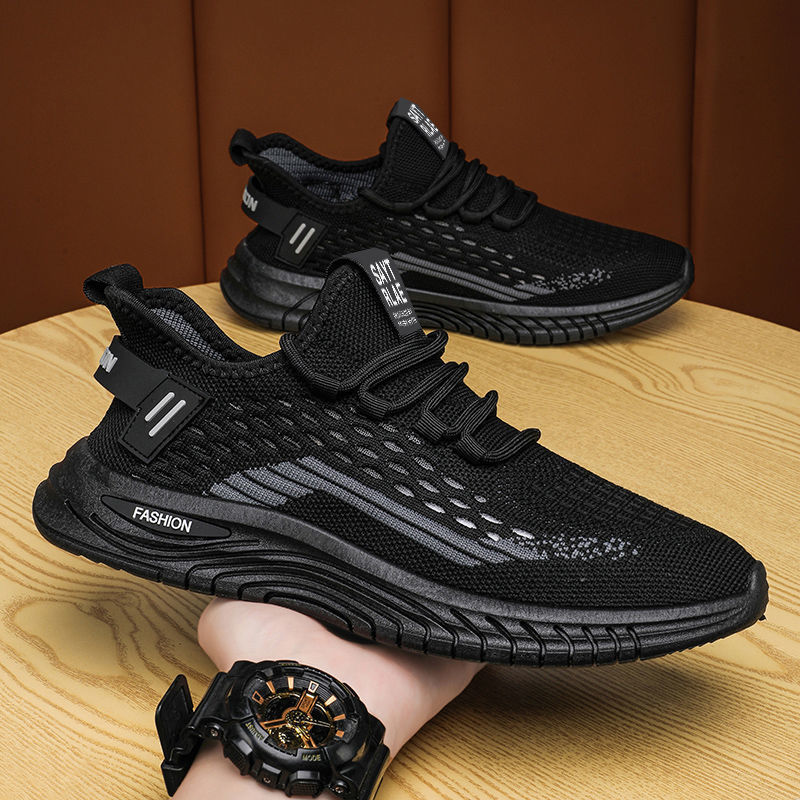 Trendy Mesh Fly Woven Thin Breathable Net Shoes For Men