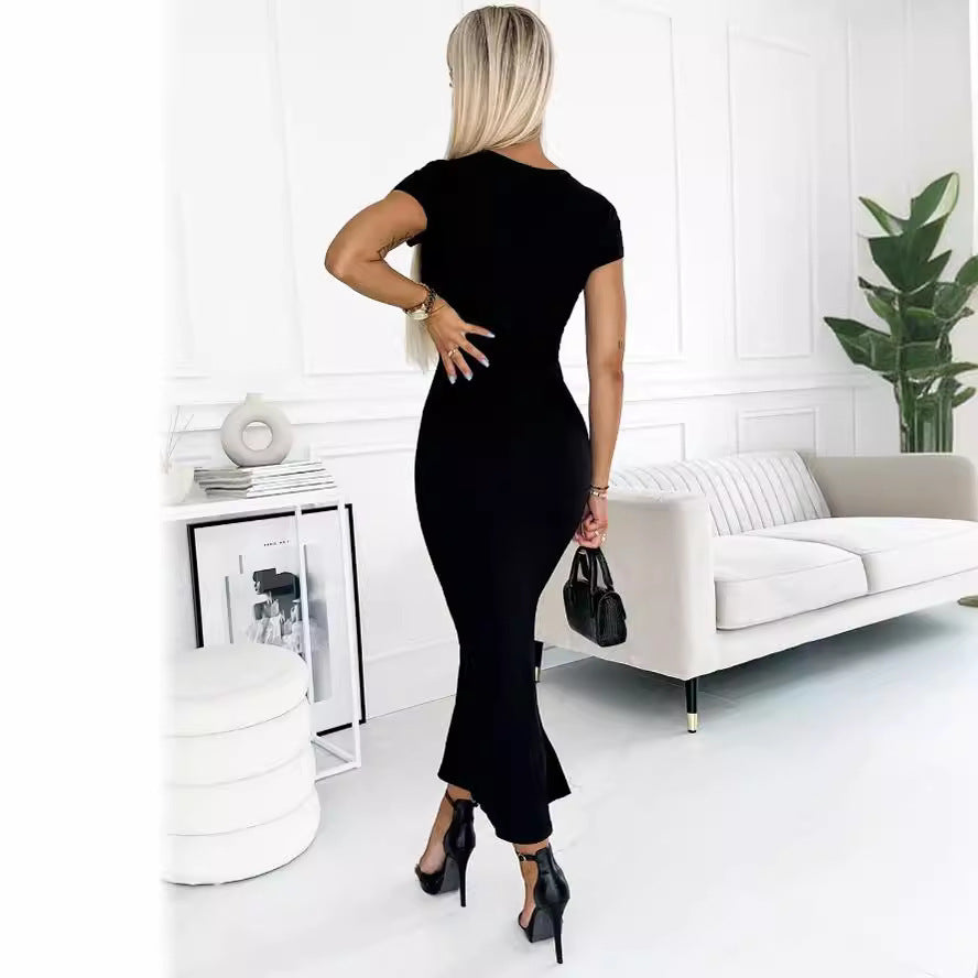 Round Neck Women's Waist Sheath Fashion Dress