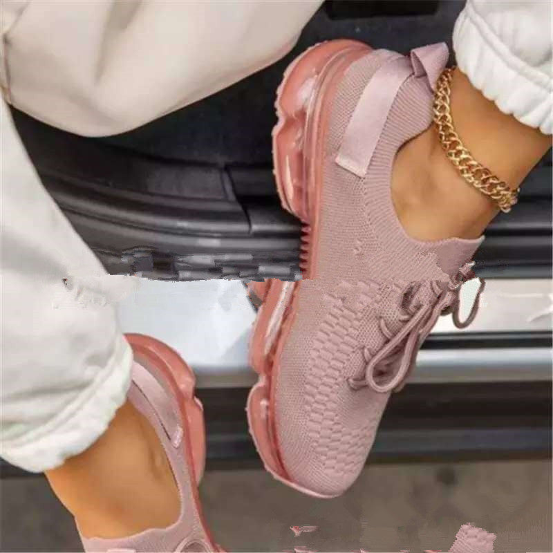 New Style Flying Woven Stretch Solid Color Comfortable Casual Shoes