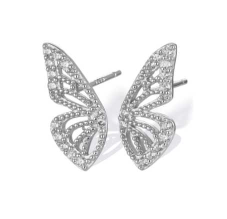 Exaggerated Bohemian Crystal Butterfly Earrings