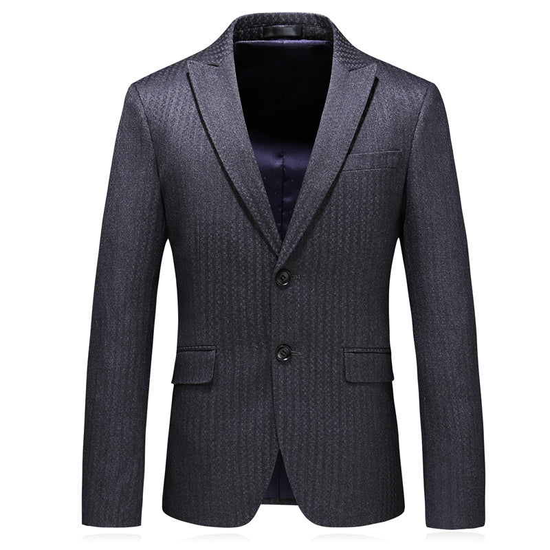 Autumn Men's Business Casual Striped Flower Suit Jacket Slim Big Size Banquet Dress Suit Gown Jacket Men