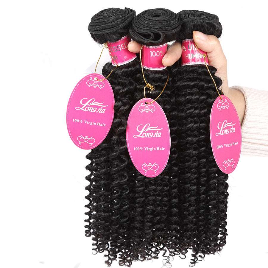 10A Deep Curly Brazilian Human Hair Bundles Weave