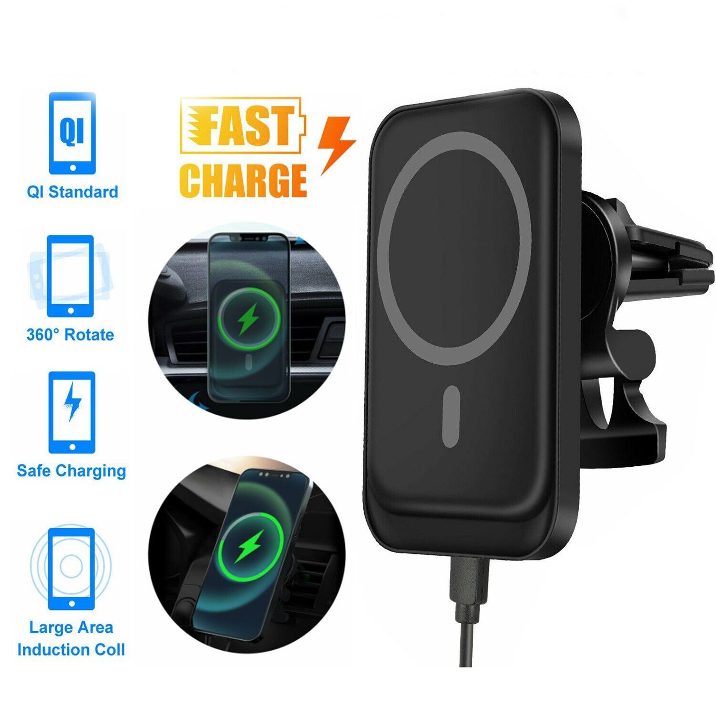 Magnetische drahtlose Ladegeräte Auto Air Vent Ständer Telefonhalter Mini QI Schnellladestation für Telefon