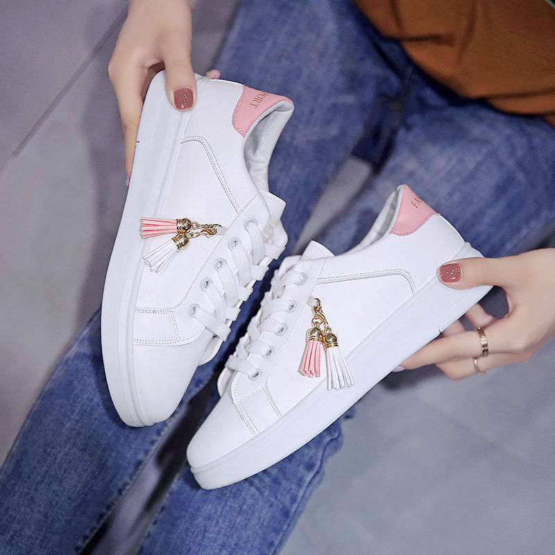 Leather Small White Shoes Women's Autumn Breathable Running Shoes