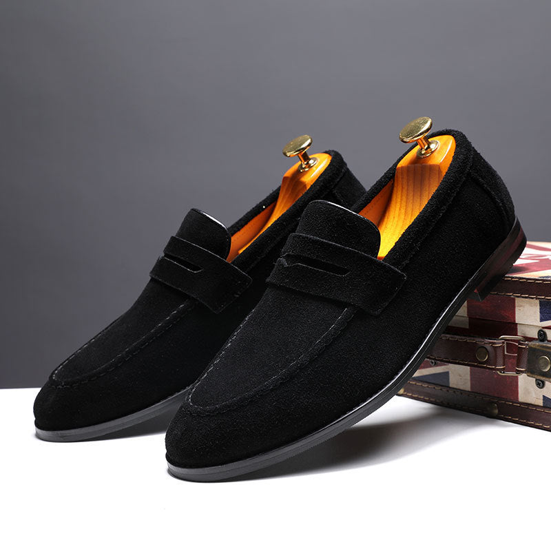 Lazy Shoes Nubuck Leather Men Casual