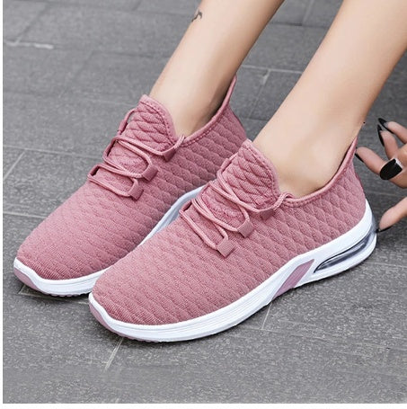 Flying Woven Lace-up Running Shoes Soft Sole Comfortable Casual Shoes