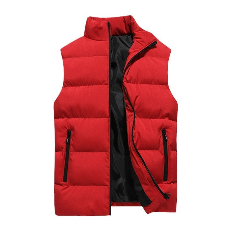 Men's Autumn And Winter Leisure Fashion Zipper Solid Color Vest