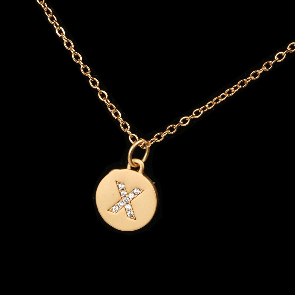 26 English Letter Pendant With Diamond Frosted Matte