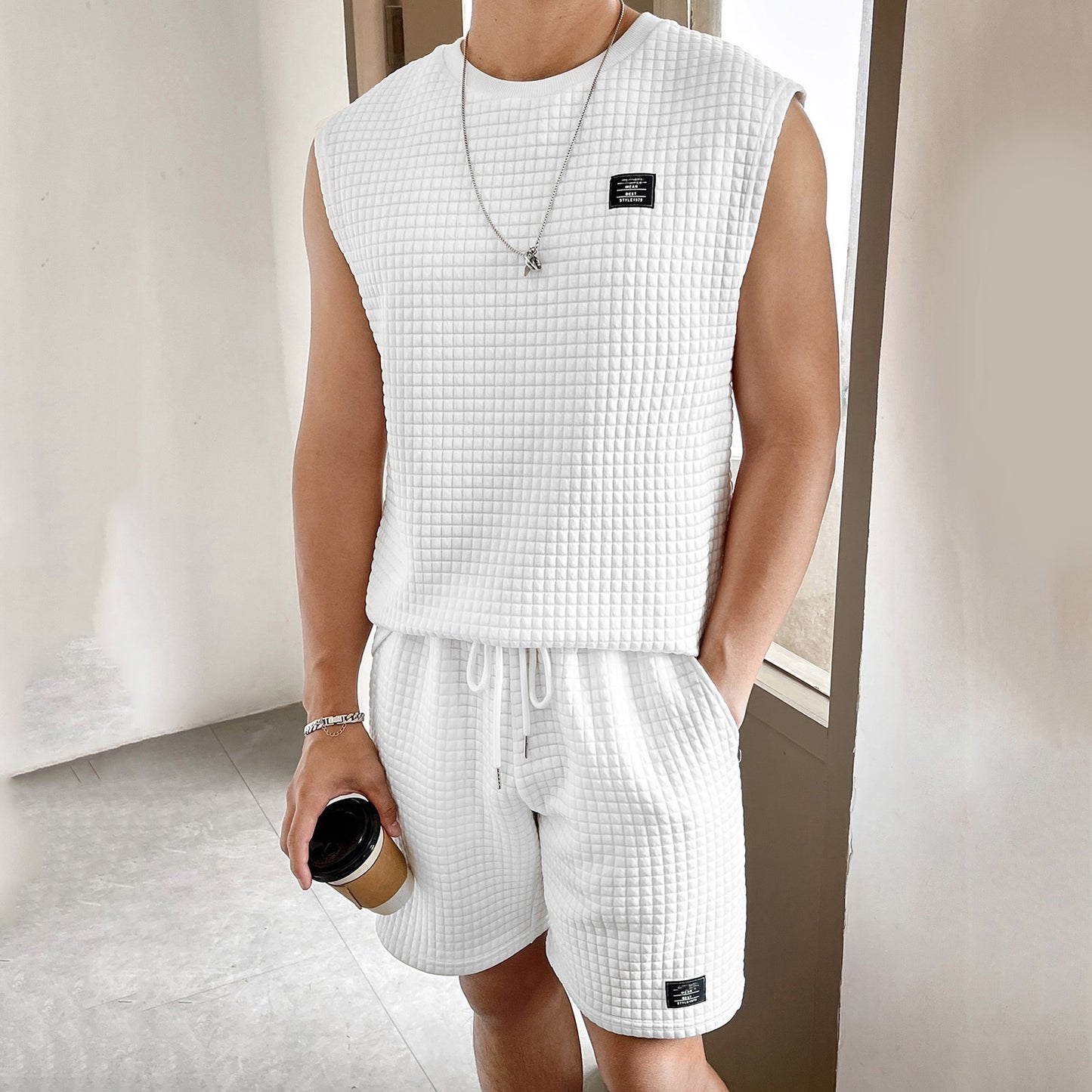 Men's Sport Suit Suit Sleeveless Tank Top Shorts Two-piece Set