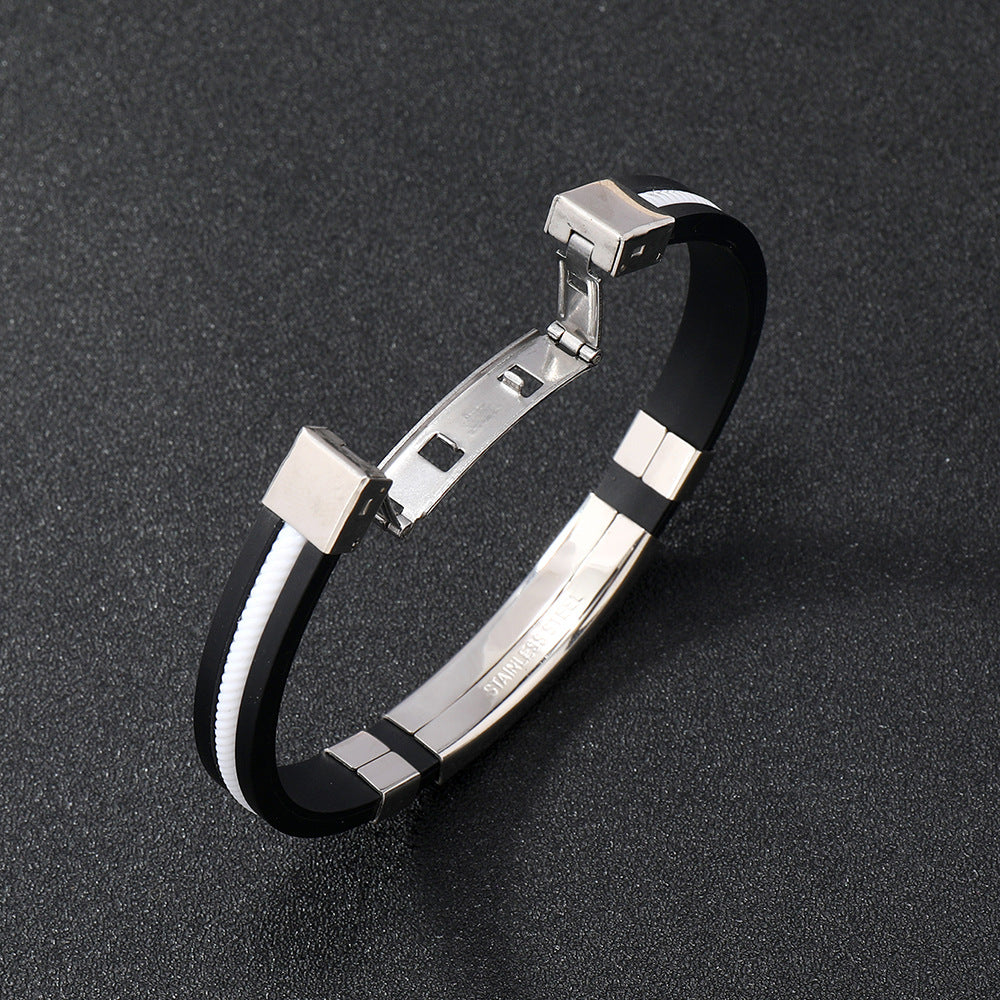 Titanium Steel Silicone Bracelet Stainless Steel