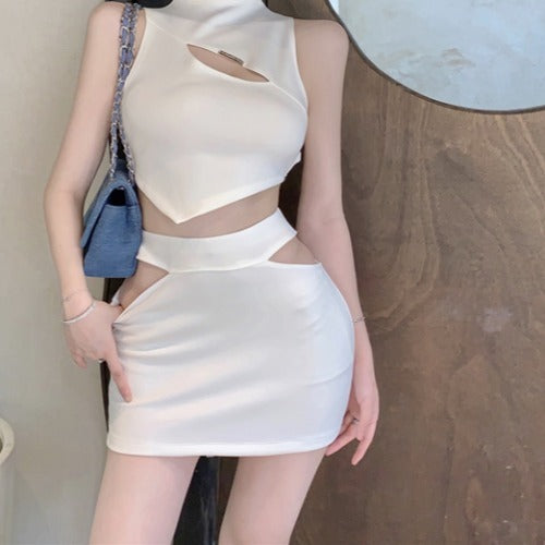 Summer New Sweet Cool Hot Girl Design Sense Top Hip Half-body Skirt